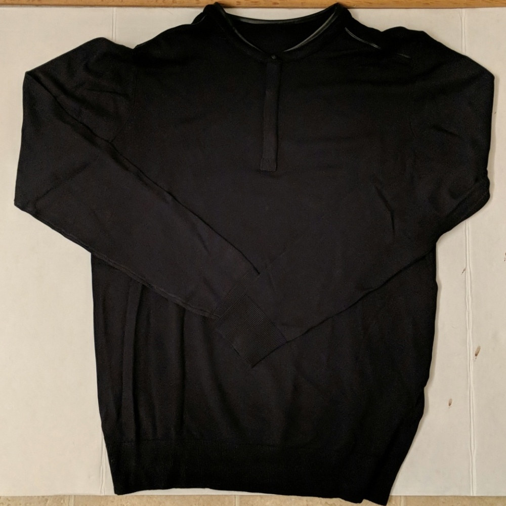Celio Men's Black Large Ban Collar Sweater